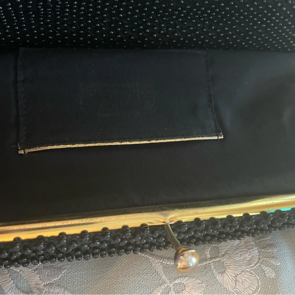 Black Beaded Corde’ Bead Vintage Bag - Picture 10 of 14